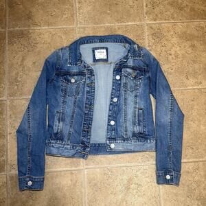 Y2K Mudd Womens Denim Blue JEAN JACKET Button Down XS